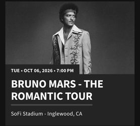 Bruno Mars Center Floor Seats