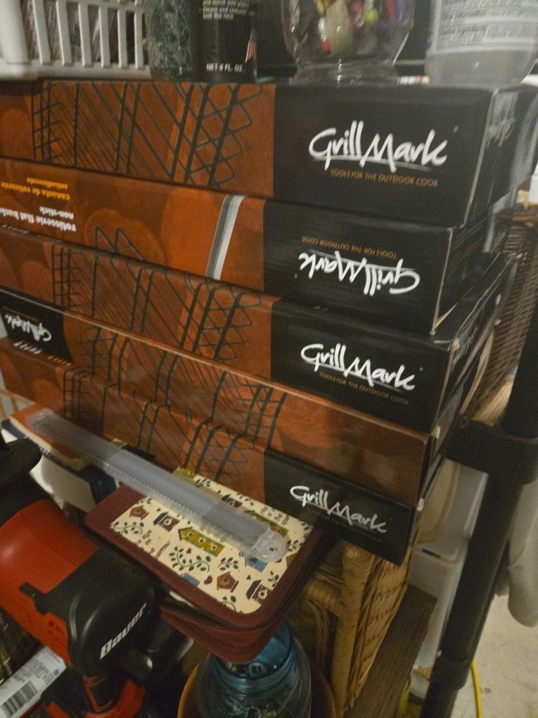 5 Grill Mark Rotissery Flat Basket. 35.00 For All.