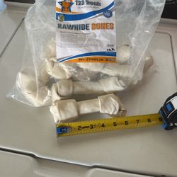 8 New Rawhide Bones