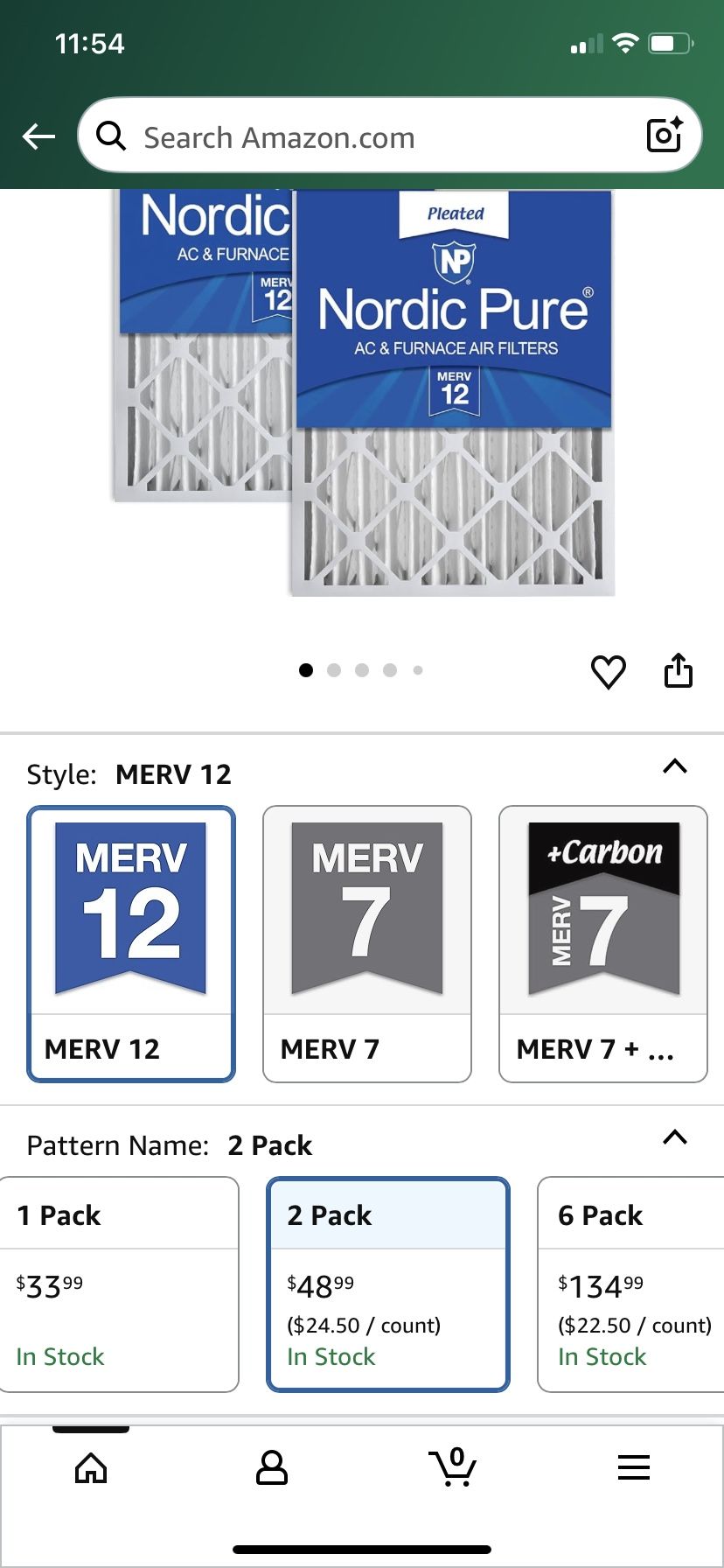 Furnace Filters 2pk (20x24x12)