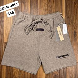 Essentials Fear Of God Dark Oatmeal Shorts
