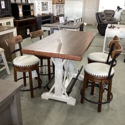 Valebeck 5pc Rectangular Counter Table Set