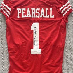 Ricky Pearsall Signed 49ers Custom Pro Style Jersey w/Faithful To The Bay BAS
