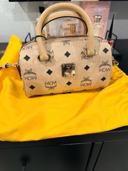 MCM Visetos Mini Boston Bag