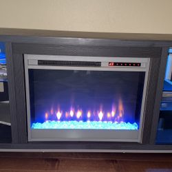 tv table with fireplace 