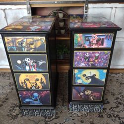 Nightmare Before Christmas End Tables Nightstands Tables Drawers  Jack And Sally 