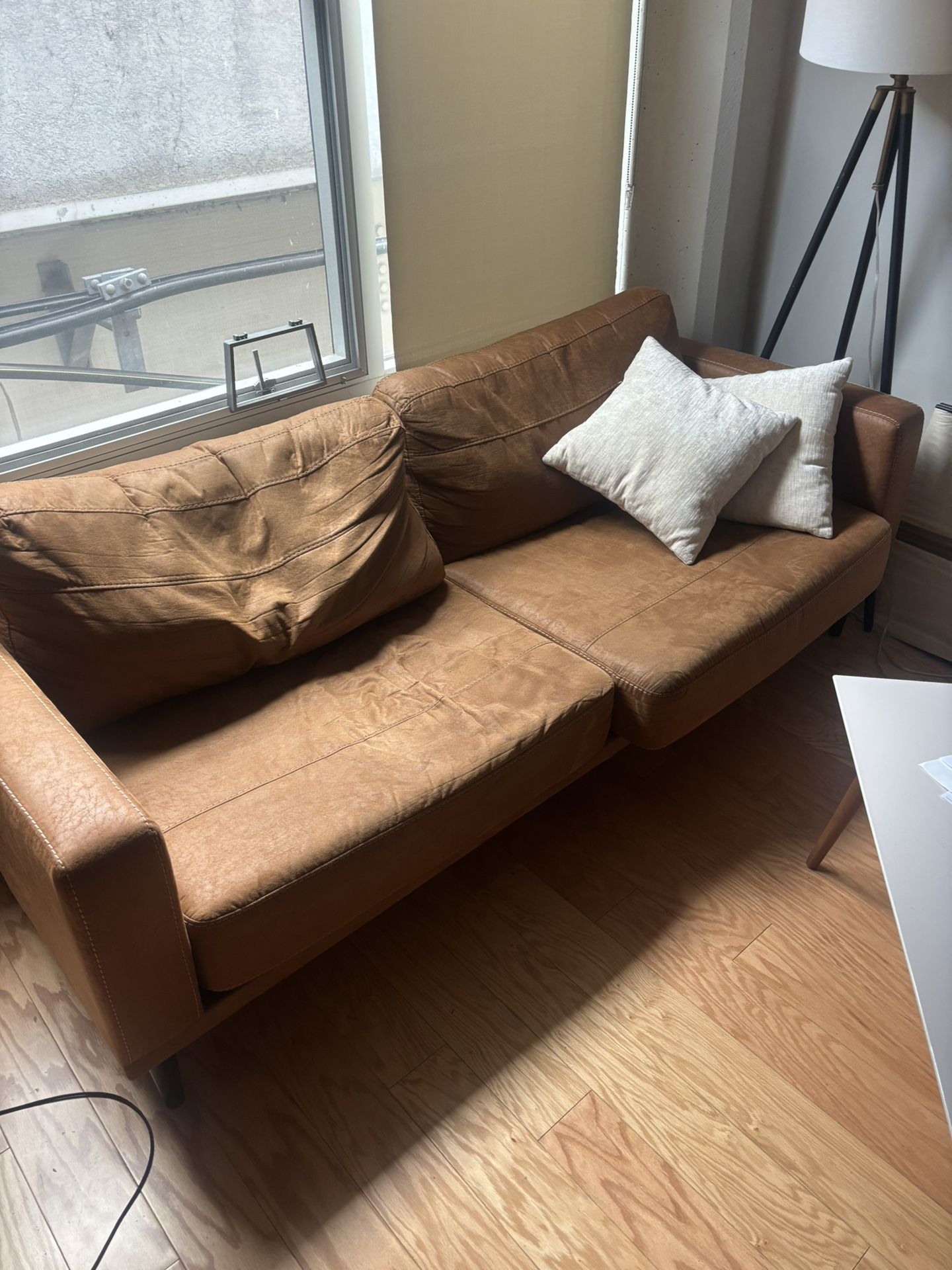Brown Sofa (no Throw Pillows)
