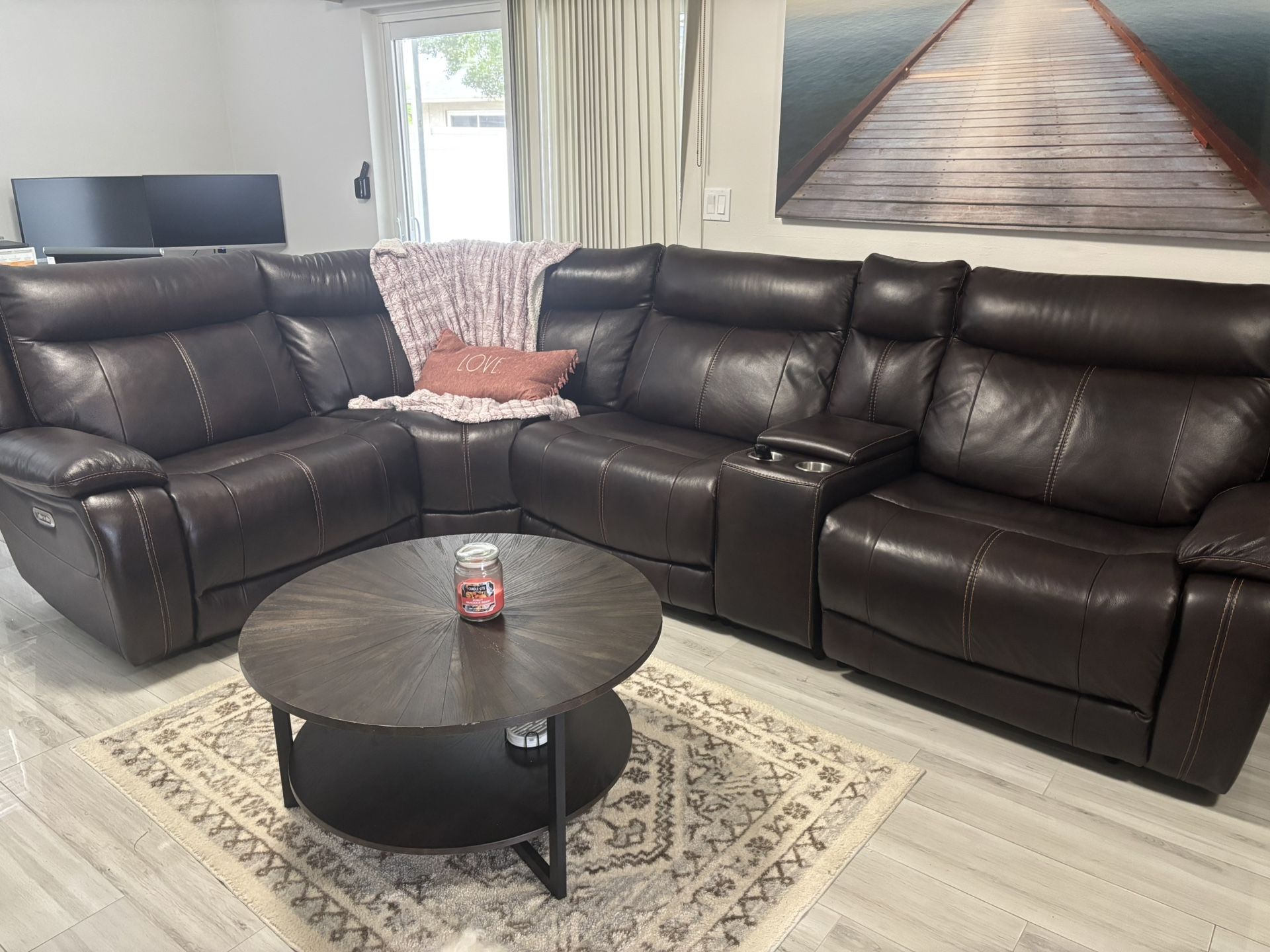 Couch Recliner With Dining Room With 6 Chairs And A Leaf