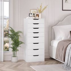 Vertical 8 Drawer Dresser, 44.5’‘H Modern Drawers Dresser for Bedroom Living
