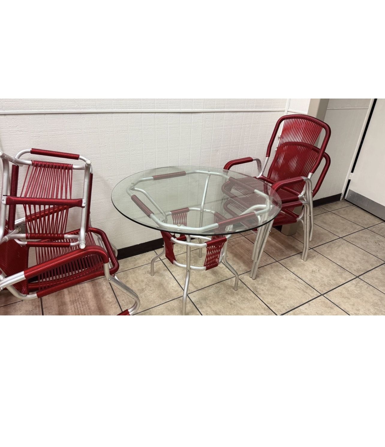 Vintage Patio Furniture Set Cuban Style Aluminum & silicone