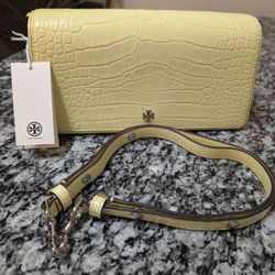 TORY BURCH EMERSON EMBARRASSED CONVERTIBLE CROSSBODY BAG LEATHER 160763 !! 