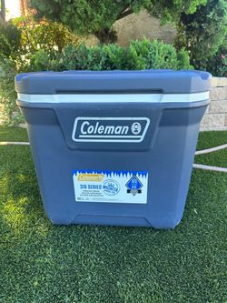 Coleman 50 Quart Ice Chest Cooler Roller Wheels 84 Cans 316 Series Blue Nights Camping Fishing Picnic Beach Cold Drinks Hielera Not Yeti
