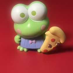 Keroppi Mini Figure Holding Pizza