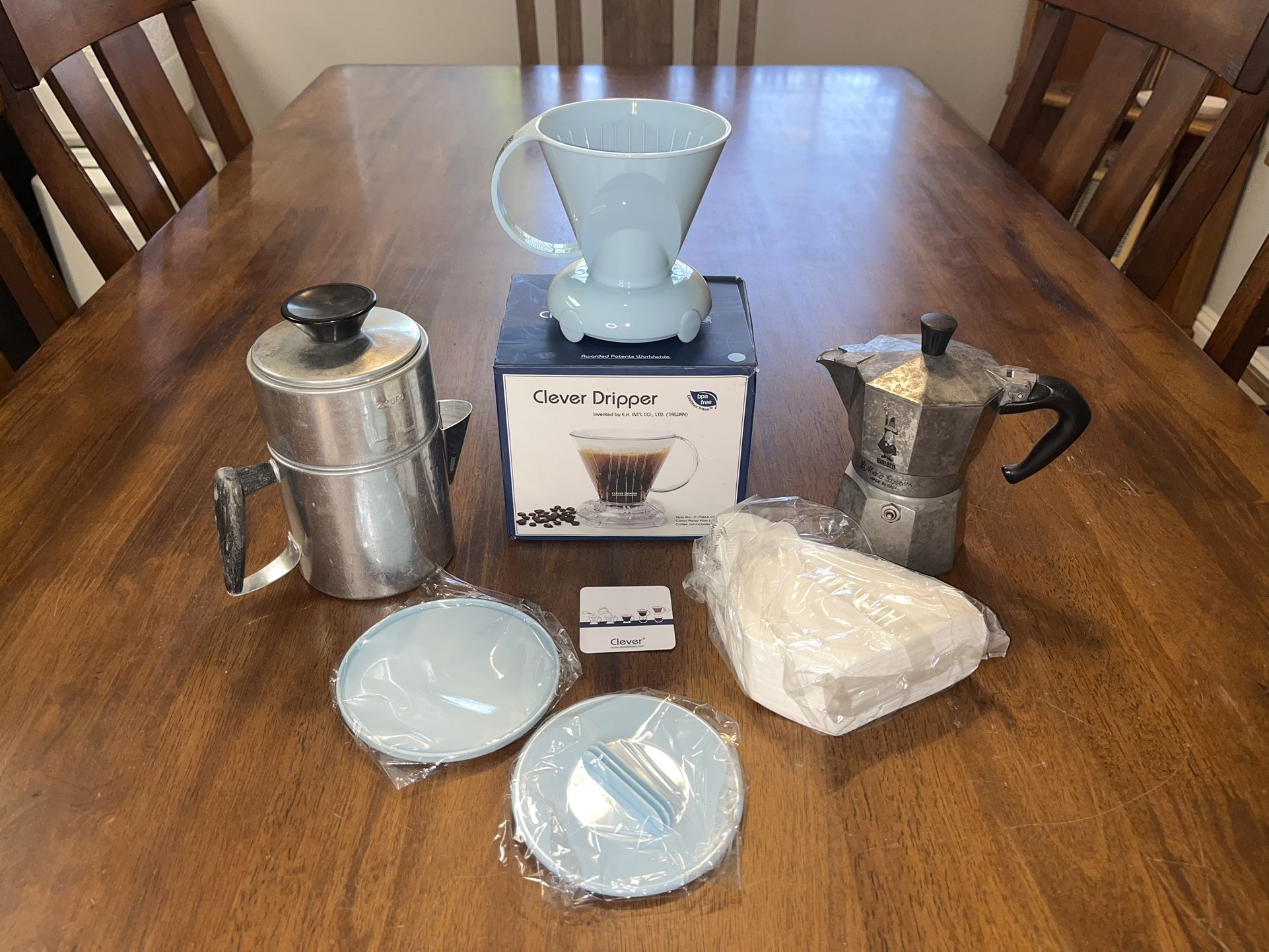 Lightweight Backpacking Bialetti Moka Express Drip-O-Lator 1 and 2-Cup Camping Coffee Maker Sets