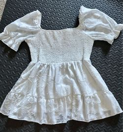 White Summer floral babydoll blouse