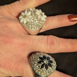 Two Large Statement Rings Size 8 