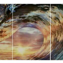 Onda II Wave 3 Piece Acrylic Wall Art Picture 