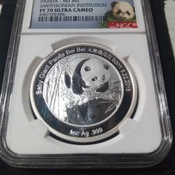 China 2016 - 1 Oz Silver Panda - Bei Bei Smithsonian Institution Coin 