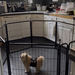 Large  Metal 8 Panel Playpen Indoor Outdoor 