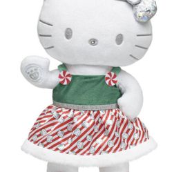2022 NWT Build A Bear 25th Anniversary Holiday HELLO KITTY Plush Doll