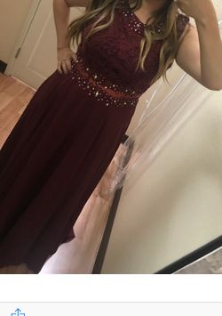Formal burgundy dress- size L- like new worn once