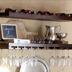 Pottery Barn Entertaining shelves - 2 x wine and 2 wine glass shelves. 4 total