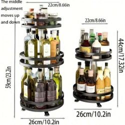 Multi-Layer Rotating Kitchen Organizer, 360° Spice Rack for Oils, Condiments & Countertop Storage
