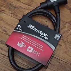 BRAND NEW MASTER CABLE LOCK 5ft Long 12mm THICK 