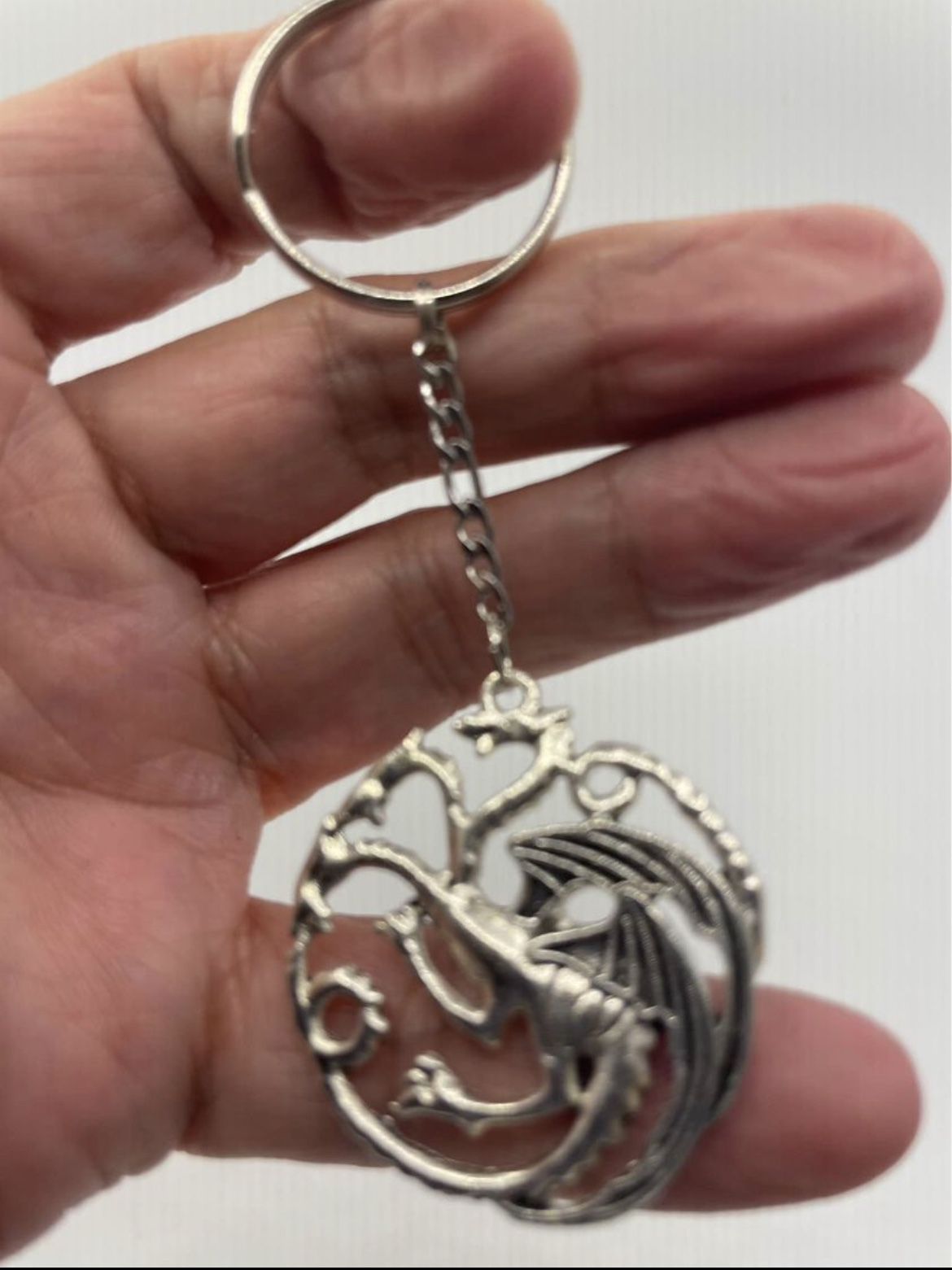 Dragon Silver Color Keychain 