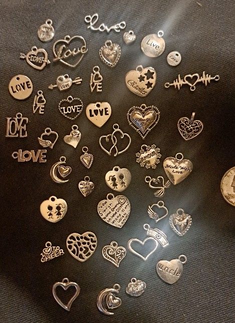 Heart and love charms. 42
