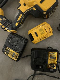 DEWALT BATTERY POWERED NAIL GUN DEWALT SCREW GUN DEWALT LASER  BATTERY 2 CHARGERS MAKITA GRINDER  $350.00 OR BEST OFFER