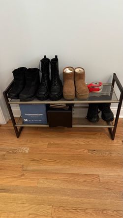 2-Tier Metal Mesh Shoe Rack