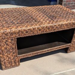 Woven Rattan/Wicker Coffee Table W/ Trays