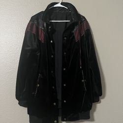 Black Vintage Velvet Feel Jacket 