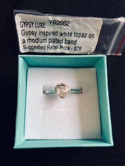 White topaz ring size 8