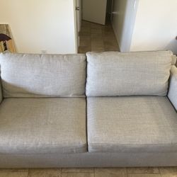 Crate & Barrel Light Gray Sofa – Modern & Excellent Condition