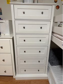White drawer dresser