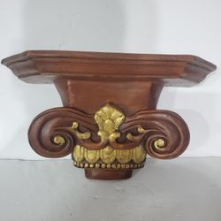 Solid Hand Carved Wall Bracket Shelf