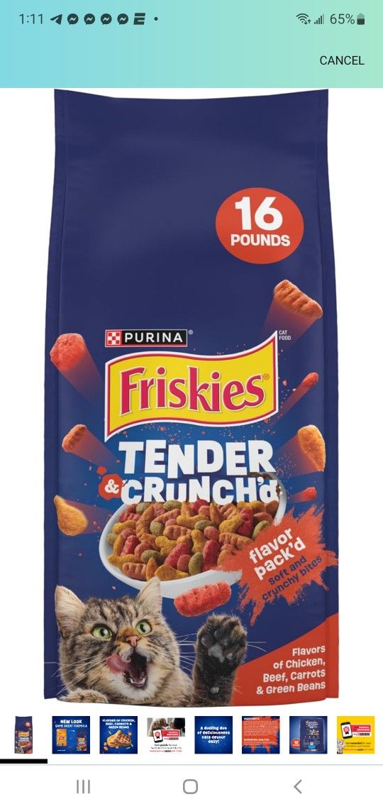 BRAND NEW..Purina Friskies Tender and Crunch'd With Flavors of Chicken, Beef, Carrots and Green Bean