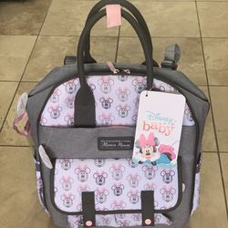 Disney Baby Minnie Mouse Multi-Piece Diaper Bag/Backpack Set - NEW