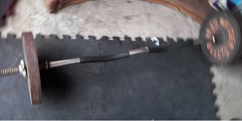 Curl iron bar with 25 lbs weights comes with it.  Asking $30 for  it