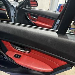 Bmw  3 Series. 328i.  - 2013-2016.    Red Doors Panels With Center Console. 