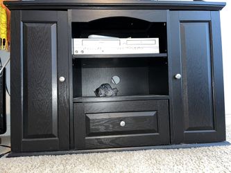 Matte Wood Black Tv Stand And Storage