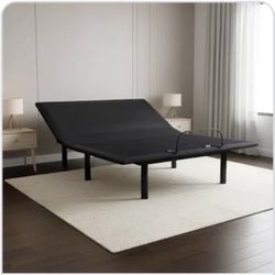 Queen Size Wooden Bed Frame + Adjustable Metal Base (Remote)