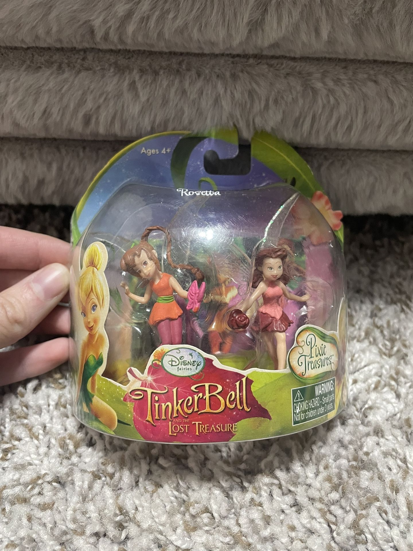 Jakks TinkerBell Pixie Treasures Lost Treasure Sm. Figs 2010 NIB Fawn & Rosetta