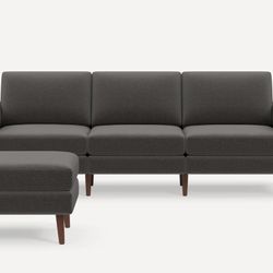 Burrow Nomad 3 Seat Sofa Heather Charcoal With Ottoman