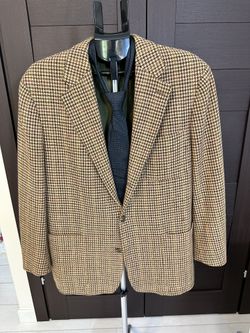J Crew Vintage Tweed Sport Coat 100% (Tan/Brown/Black) 40R Houndstooth