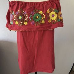 Flower blouse off shoulders 