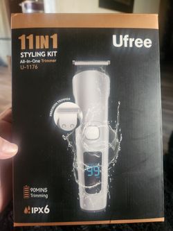 Silver Black LED Display Professional Hair Clipper Set 