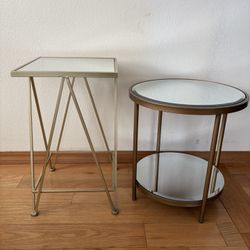 Mirror Top Side Tables- Gold 